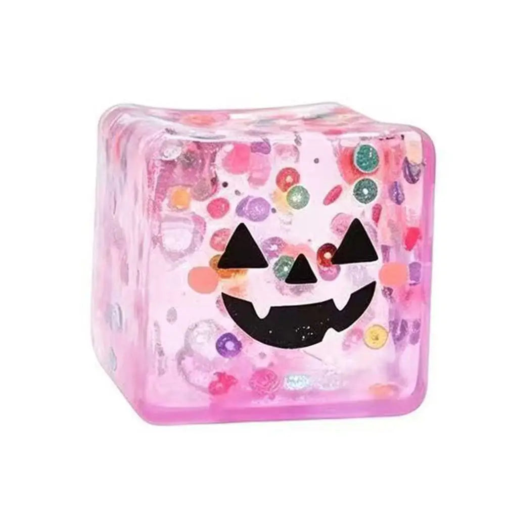 Halloween Jelly Cube Squishy: Slow-Rebound Spooky Face