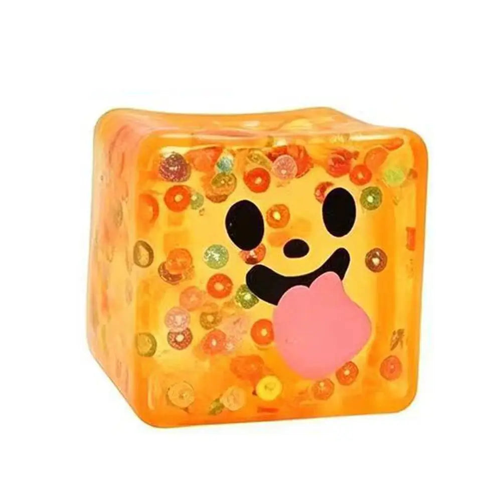 Halloween Jelly Cube Squishy: Slow-Rebound Spooky Face