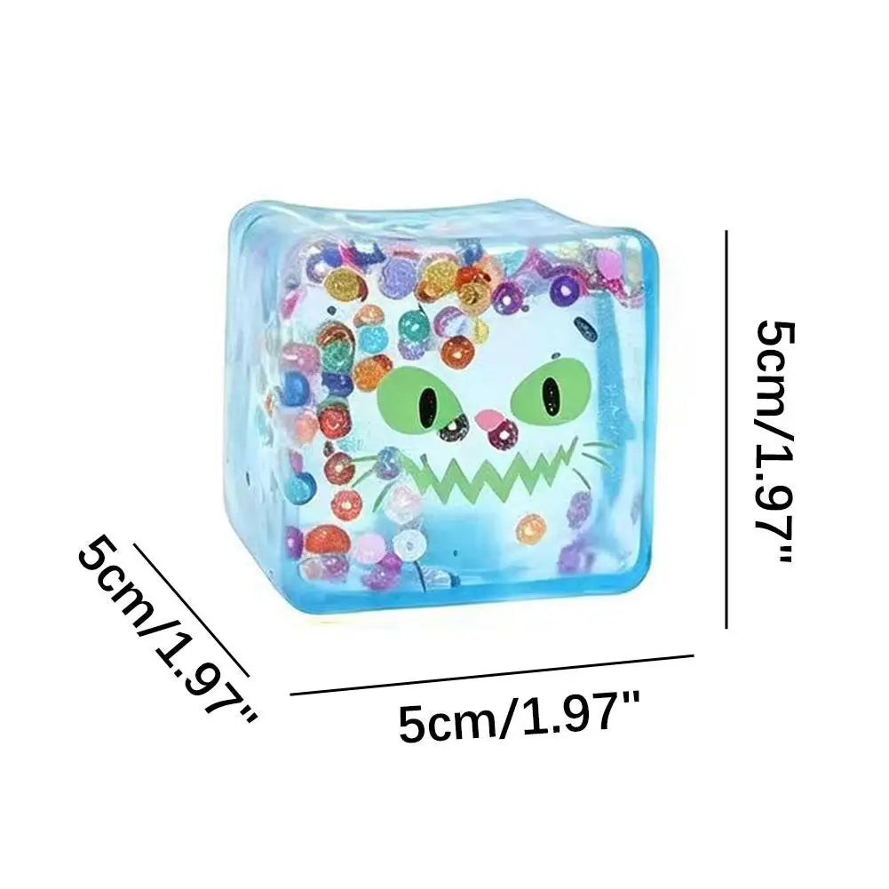 Halloween Jelly Cube Squishy: Slow-Rebound Spooky Face