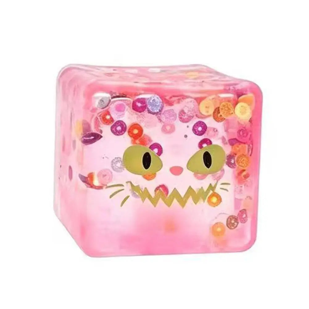Halloween Jelly Cube Squishy: Slow-Rebound Spooky Face